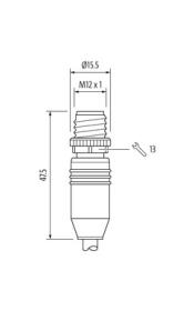 Murr M12 male 0Â°, D-code / RJ45 male 0Â°, shielded, green, 15m