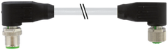 Murr M12, male 90°/ female 90°, A-coded, 8-pole, grey, 5m