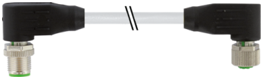 Murr M12, male 90°/ female 90°, A-coded, 8-pole, grey, 12m Murrelektronik