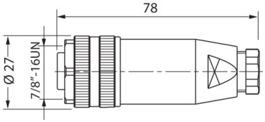 Murr Screw terminal, 7/8" female 0°, field-wireable, 3-pole