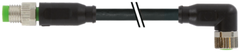 Murr M8, male 0° / female 90° A-code, 3-pole, 2m