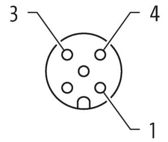 Murr M8 male 0°/ M12 female 90°, A-code, 3-pole, black, 2m