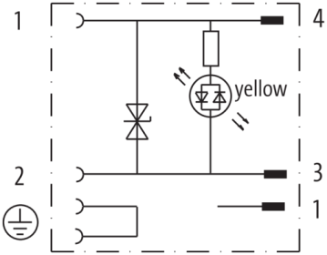Murr M8 Adaptor on rear/ MSUD valve plug, 3-pole, 24VAC