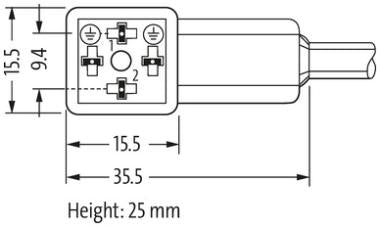 Murr MSUD valve plug CI-9.4mm with cable, 10, 230VAC/DC