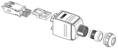 Murr SCRJ POF connector, push-pull, male 0°, 2-pole, 6.5-9mm