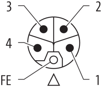 Murr M12 Power male 0Â° / female 0Â° L-code, 5-pole, 20m