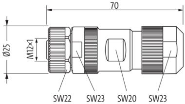 Murr Screw terminal, M12 female 0°, L-coded, 5-pole