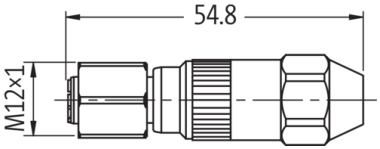 Murr M12 Connector, female 0°, 4-pole, c/s 0.25 - 0.5mm²