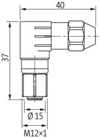 Murr M12 Connector, male 90°, 4-pole, c/s 0.25 - 0.5mm²