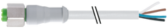 Murr M12 female 0°, A-code with cable, 4-pole, grey, 5m Murrelektronik