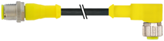 Murr M12 male 0°/ M12 female 90°, A-code, AIDA, 4-pole, 4m Murrelektronik