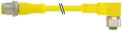 Murr M12, male 0° / female 0°, A-code, yellow, 0.5m Murrelektronik