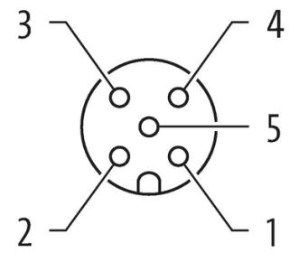 Murr M12 male 0°/female 0° shielded AIDA, 5-pole, 1.5m