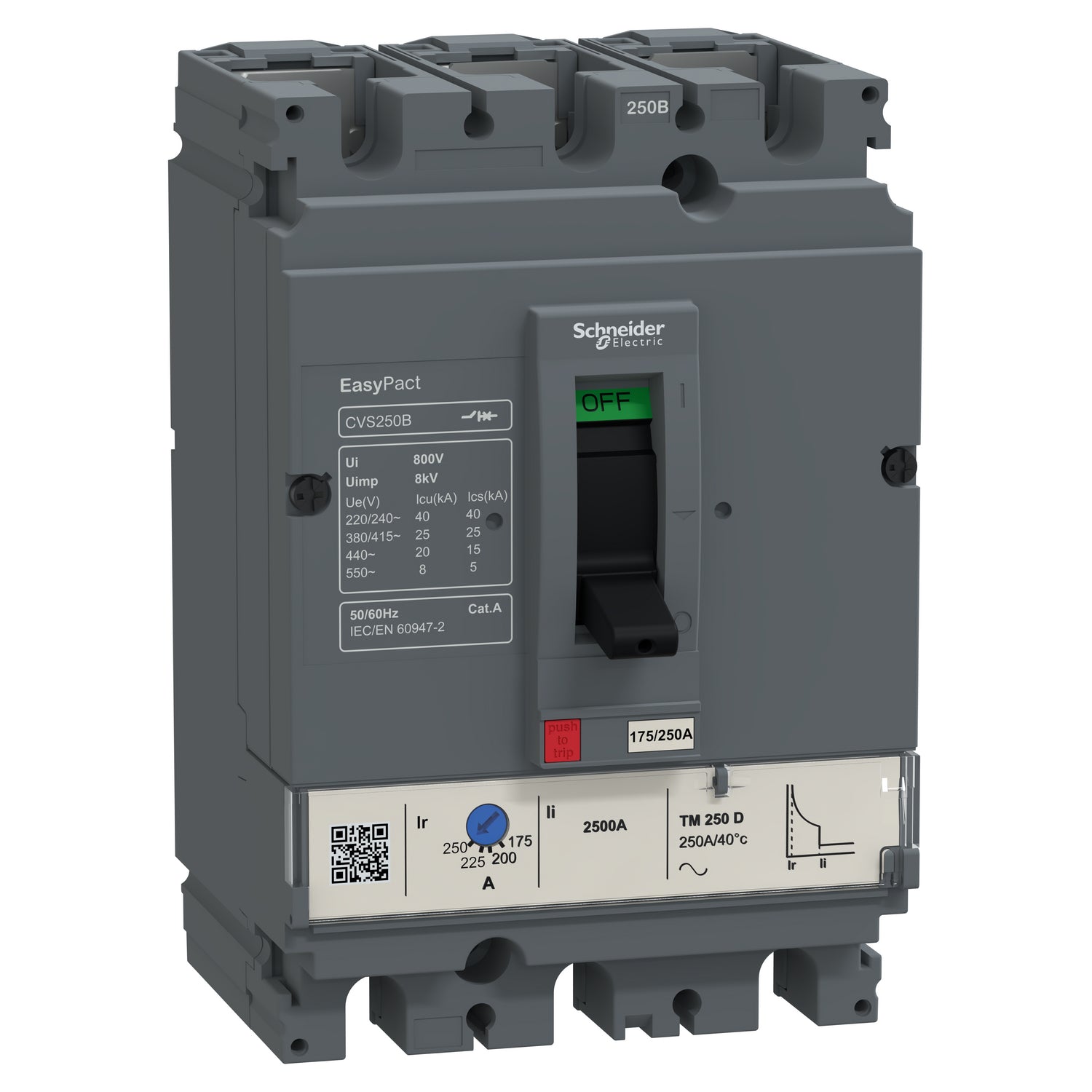 Schneider Circuit breaker, TM-D trip unit, 3-pole, 100A