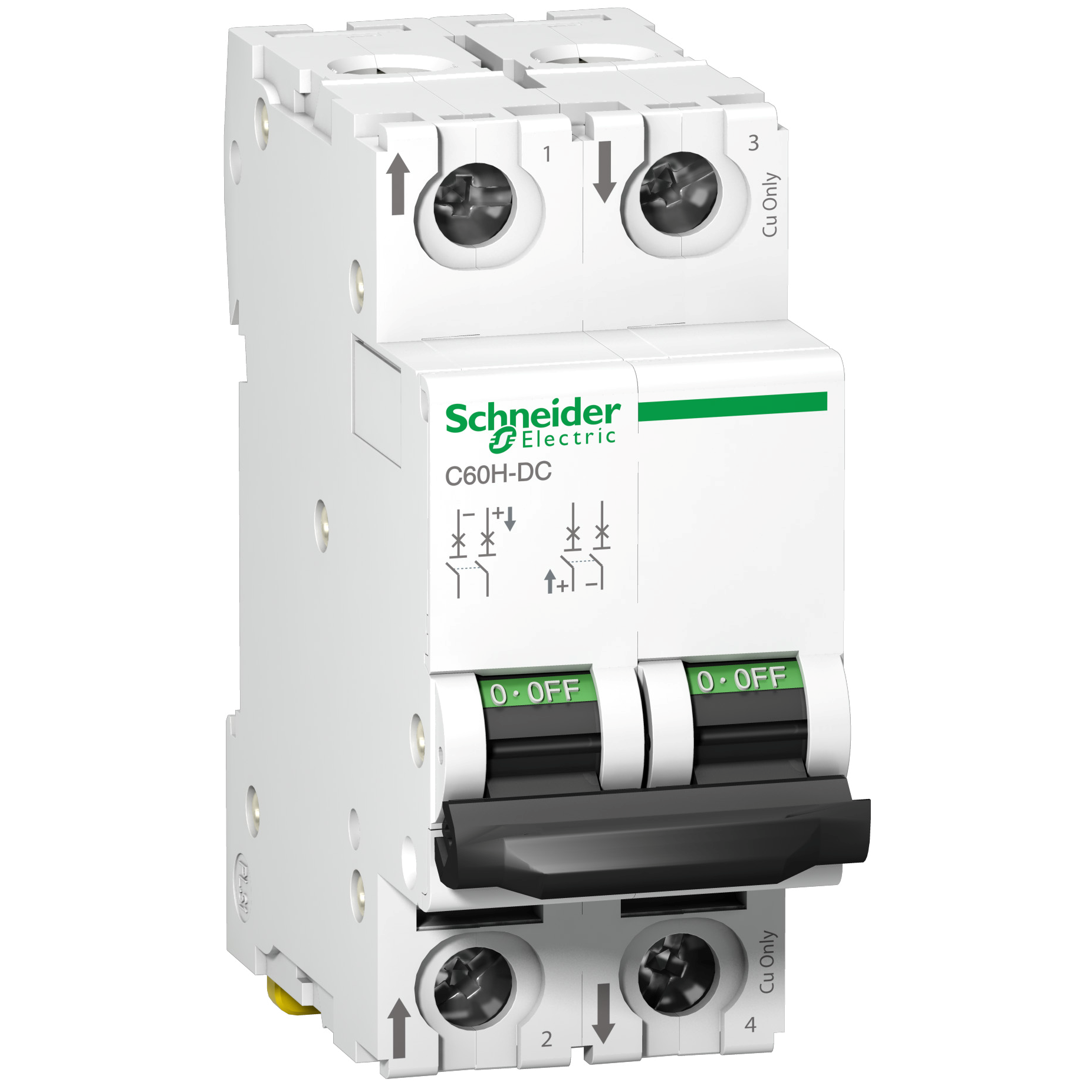 Schneider Mini circuit breaker, C, 2-pole, 500VDC, 63A