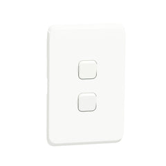 Schneider Iconic 2-Way switch, 2-lever, white, 4x2