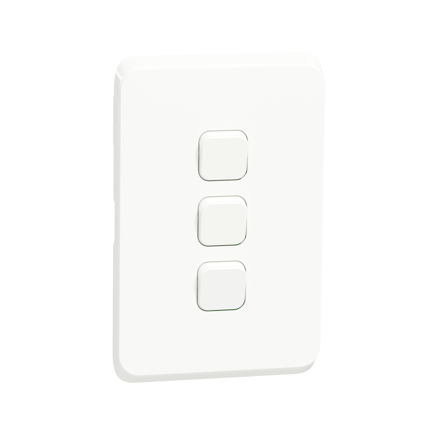 Schneider Iconic Gridplate with skin, white, 3-lever