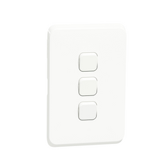Schneider Iconic Switch, white, 3-lever, 1-way, 250V