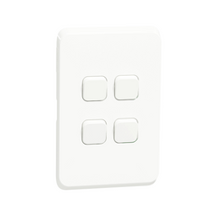Schneider Iconic Cover frame + fixing frame, vertical, 4 rockers