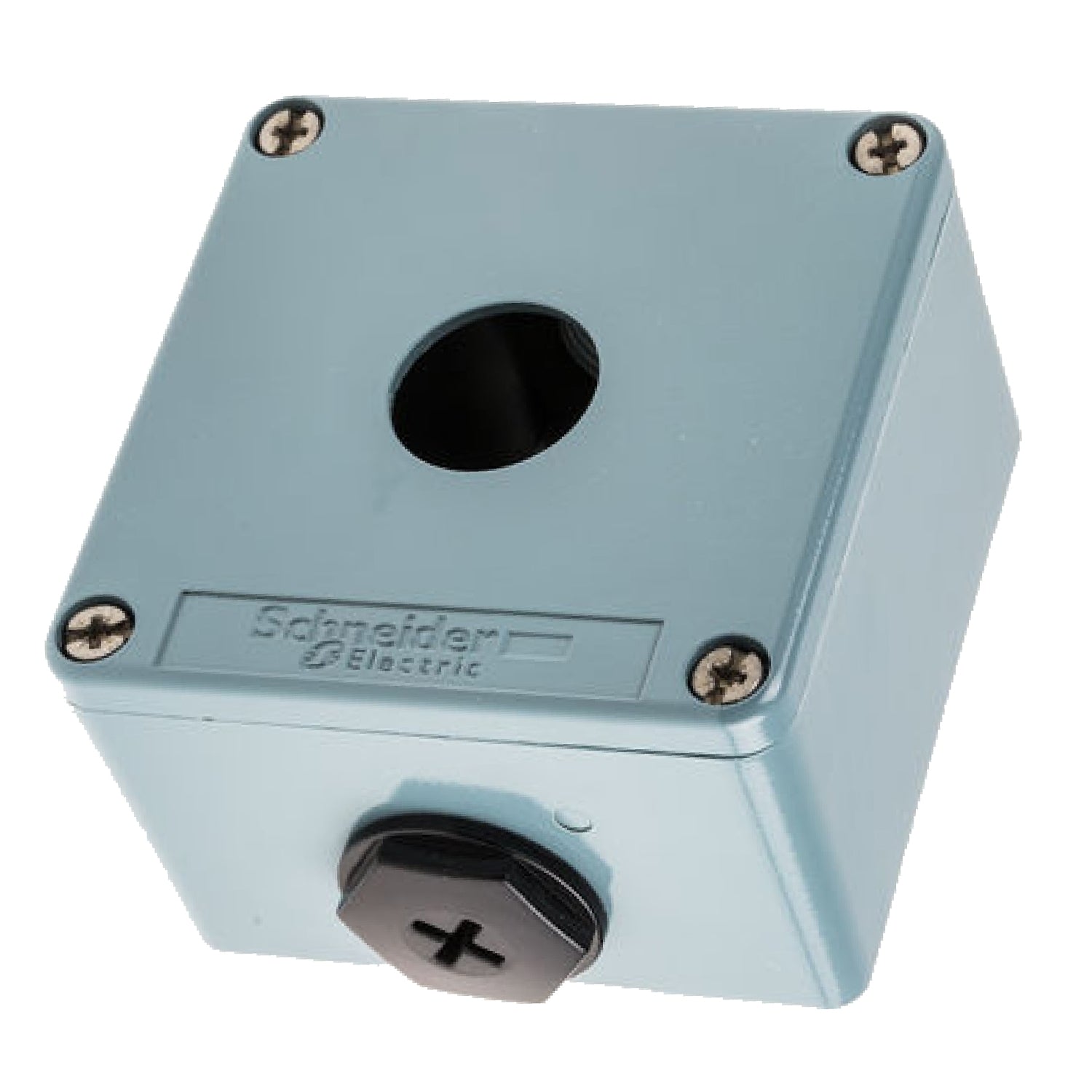 Schneider Empty control station, zinc alloy, blue, 1-hole