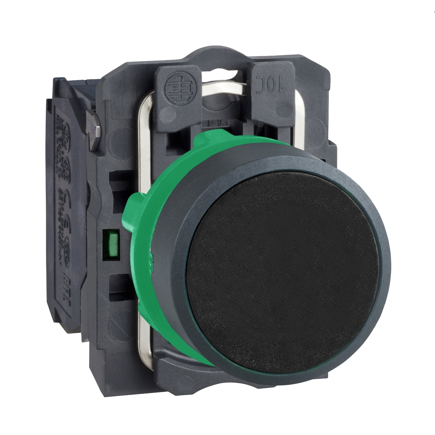 Schneider Pushbutton, flush, black, 1NO, Ø 22