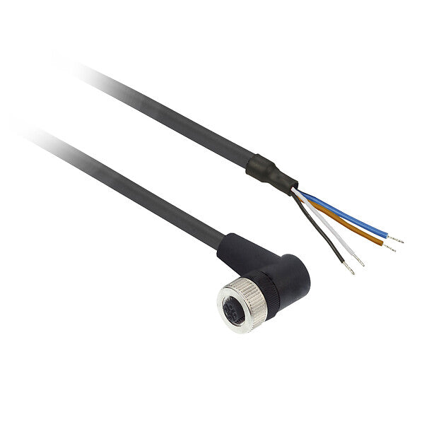 Schneider Prewired connector, M12, female, angled, 2m