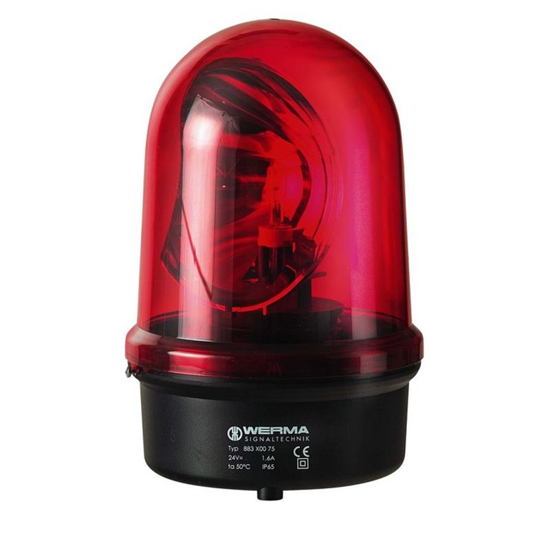 Werma Rotating mirror beacon, red, 24VAC/DC, 142 x 218mm