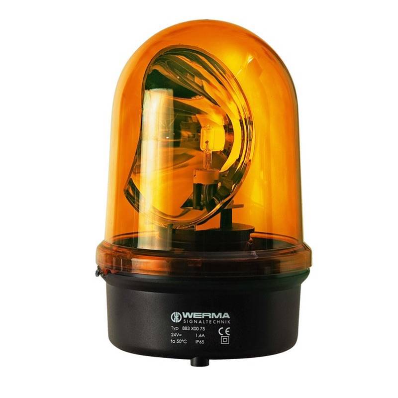 Werma Rotating mirror beacon, yellow, 24VAC/DC, 142 x 218mm