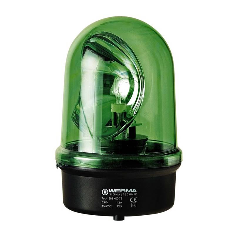 Werma Rotating mirror beacon, green, 230VAC, 142 x 218mm