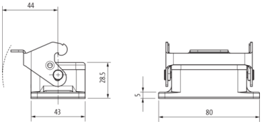 Murr B6 Bulkhead mounted housing, single locking, IP65