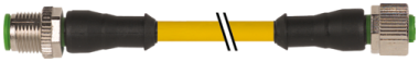 Murr M12 male 0° / M12 female 0°, A-code, yellow, 5-pole, 10m Murrelektronik