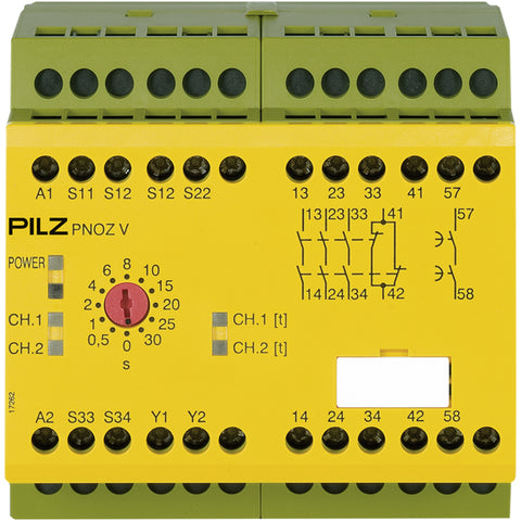 Pilz Safety relay, automatic/manual start, 3NO+1NC