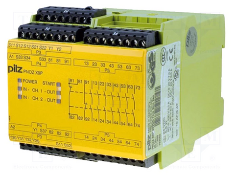 Pilz Safety relay, standalone, 7NO+2NC, 24VDC