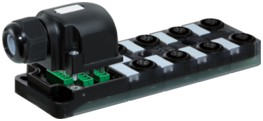 Murr Distribution block, spring, 8x M12, 5-pole cap, PNP