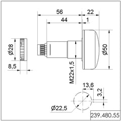 Werma LED Beacon, five colours, 24VDC, 50 x 78mm