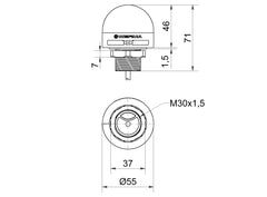 Werma MC55 Compact LED installation beacon, 3 colour, 85dB, 24VDC