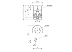 Werma Bracket assembly on profiling, grey, 70 x 41 x 57mm