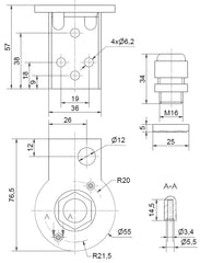 Werma Bracket for base mounting, black, Ø 55mm