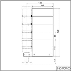 Werma Indication board, complete, white, 160 x 343mm