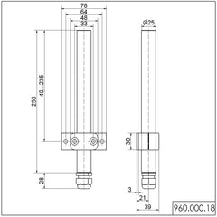Werma Tube with clamp, black, (L) 39mm