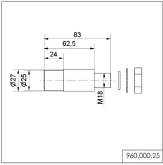 Werma Adapter for single hole mount, 27 x 83mm