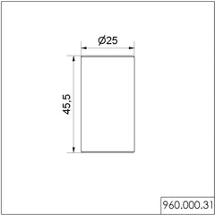 Werma Tube, black, Ø 25mm, (H) 46mm