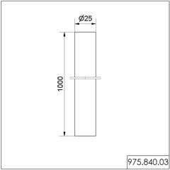 Werma Tube D25mm 1000mm long  SR