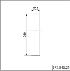 Werma Tube, aluminium, Ø 25mm, (H) 250mm