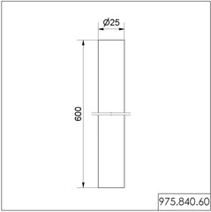Werma Tube, aluminium, Ø 25mm, (H) 600mm
