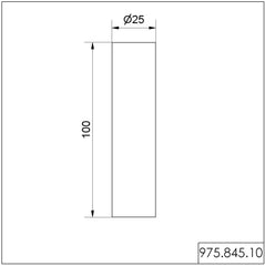 Werma Tube, aluminium, Ø 25mm, (H) 100mm