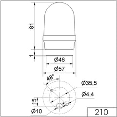 Werma Permanent beacon, blue, 12 - 230VAC/DC, 57 x 81mm