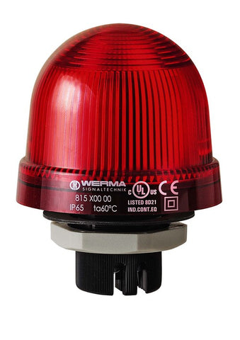 Werma Permanent beacon, red, 12 - 230VAC/DC, 75 x 97mm