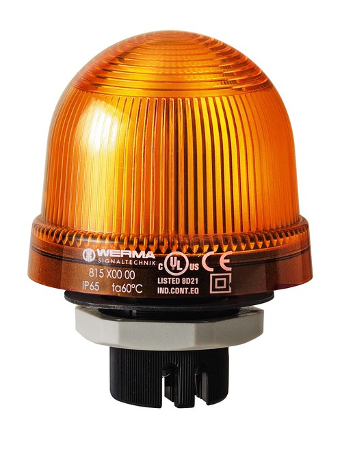 Werma LED Permanent beacon, yellow, 24VAC/DC, 75 x 97mm