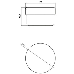 Siemens Connection element with end cover, screw, black, Ø 70mm